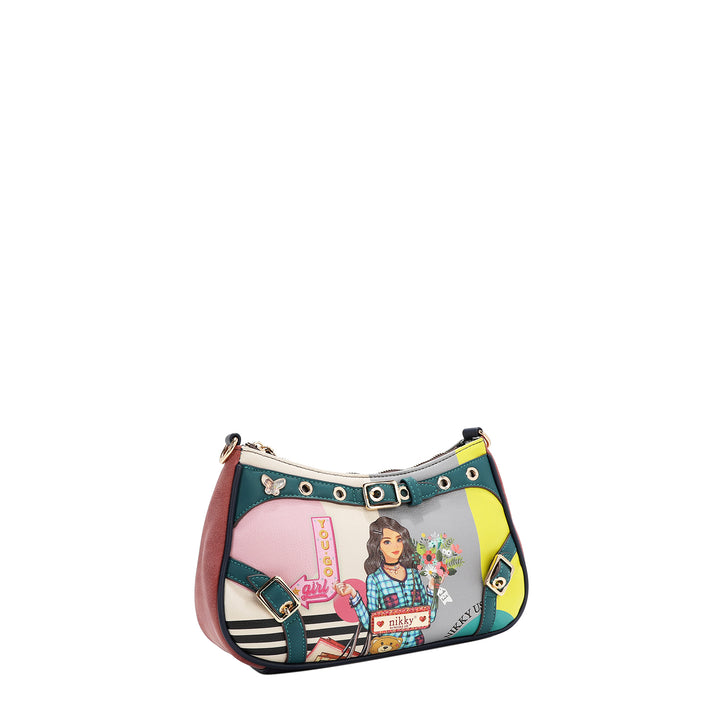NIKKY GOES SHOPPING CRESCENT CROSSBODY BAG