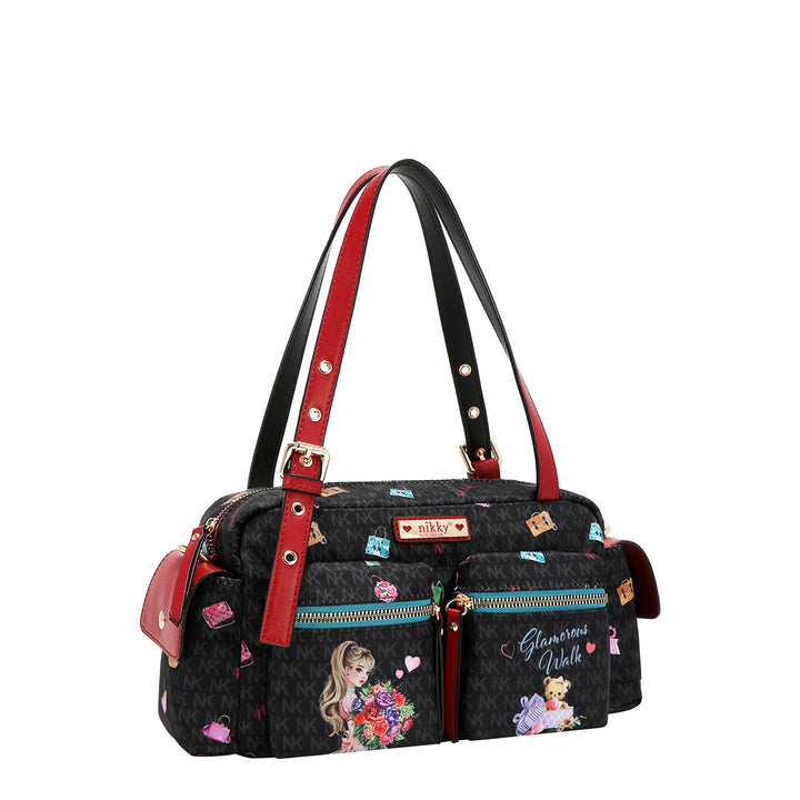 GLAMOROUS WALK NYLON SATCHEL BAG