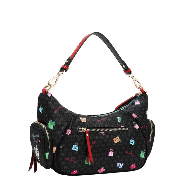 GLAMOROUS WALK NYLON SHOULDER BAG