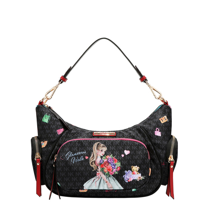 GLAMOROUS WALK NYLON SHOULDER BAG
