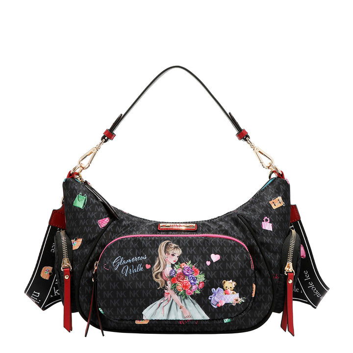 GLAMOROUS WALK NYLON SHOULDER BAG