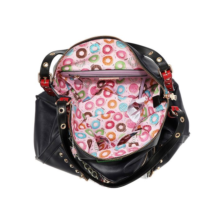LOVE CHAIN CLEAR POCKET HOBO BAG