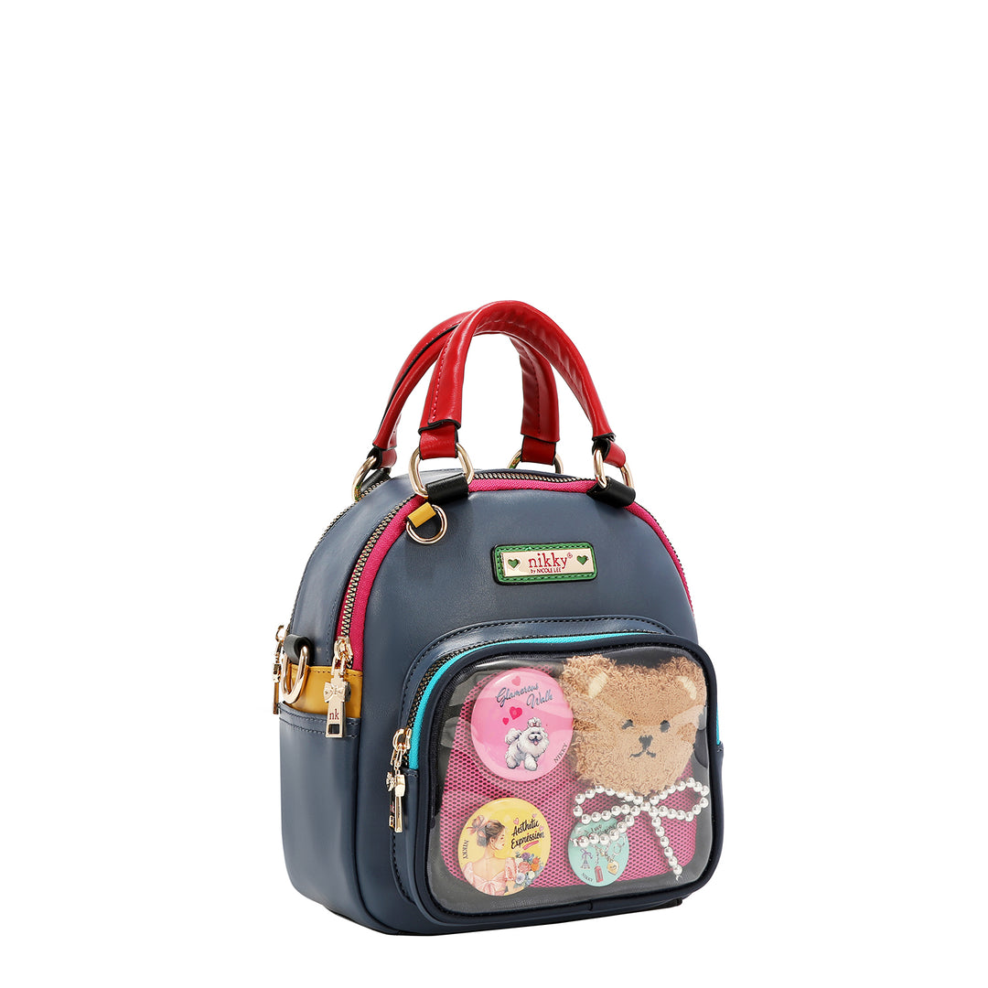 TEDDY &amp; PIN CONVERTIBLE SMALL BACKPACK / HANDBAG