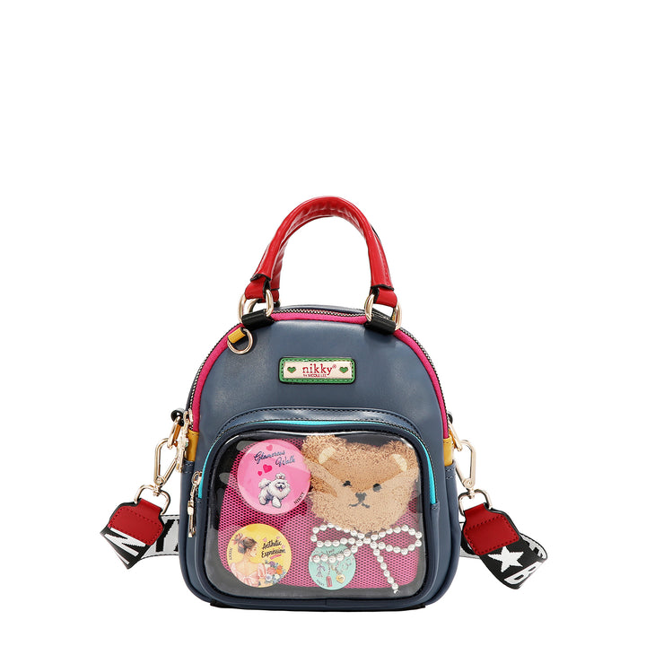 TEDDY &amp; PIN CONVERTIBLE SMALL BACKPACK / HANDBAG