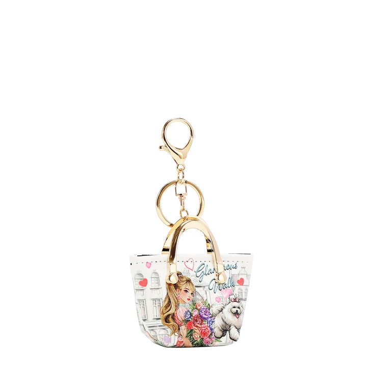 NIKKY HANDBAG-SHAPED COIN PURSE KEYCHAIN