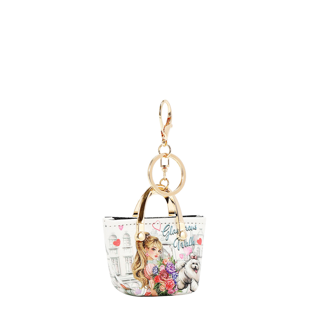 NIKKY HANDBAG-SHAPED COIN PURSE KEYCHAIN