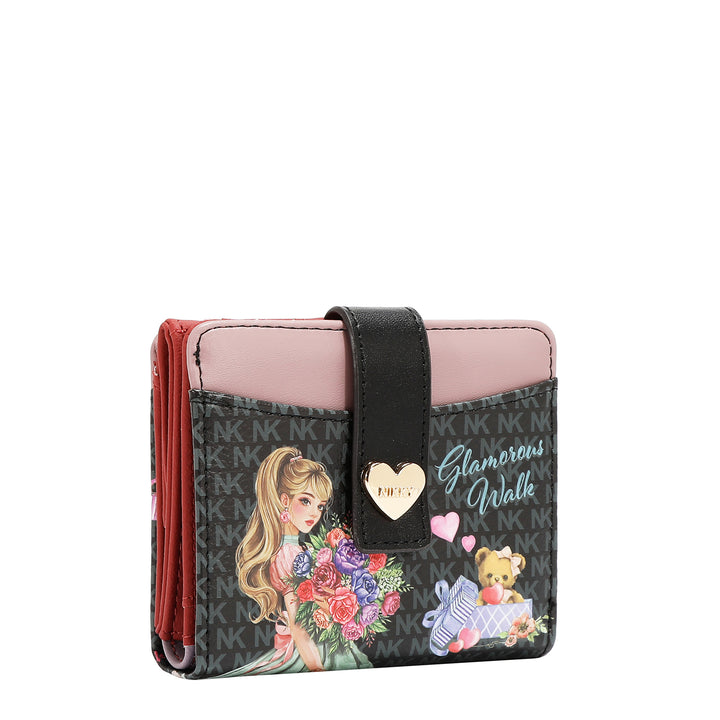COMPACT HEART BUTTON WALLET