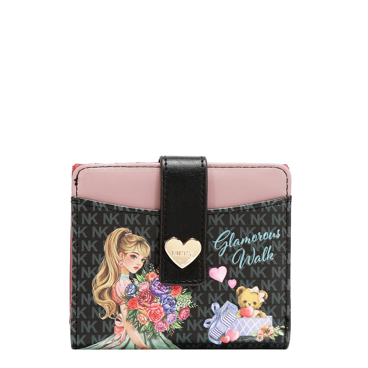COMPACT HEART BUTTON WALLET
